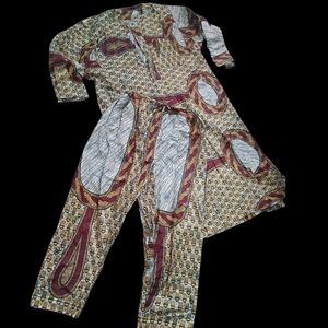 Mens Vintage Handmade African Thobe 2 piece set free size L-XL 